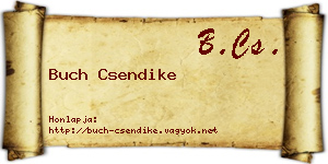 Buch Csendike névjegykártya